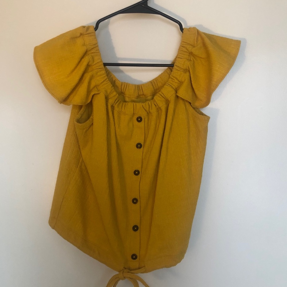 Madewell Mustard Yellow Button Down Top